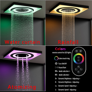 <span class=keywords><strong>ชุด</strong></span>ฝักบัวแบบดิจิทัล6ทิศทางพร้อมไฟ LED สีดำสุดหรูพร้อมไฟ LED 24นิ้ว - Product Image 4