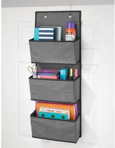 Nordic Style Wall Mounted Hanging <b>Basket</b>-over Door Storage Bag with 3 Separable <b>Shelves</b> for Clothing & Jewelry Garage Use - Product Image 3