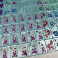 Jeu de Mahjong Américain en Plastique Effet Marbre-Perle Premium, Tuiles Personnalisées à Motif Papillon et Fleurs, Durable et Écologique, Marque CXSL