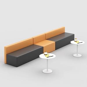 Mesa <span class=keywords><strong>de</strong></span> centro y sofá <span class=keywords><strong>de</strong></span> banco largo <span class=keywords><strong>de</strong></span> forma irregular para sala <span class=keywords><strong>de</strong></span> recepción, área <span class=keywords><strong>de</strong></span> descanso, oficina <span class=keywords><strong>de</strong></span> ventas y reuniones con clientes - Product Image 3