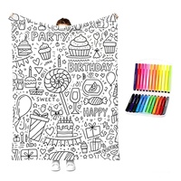 Couverture à colorier soi-même pour enfants et adultes, couverture à personnaliser sans marqueurs acryliques, animaux, couverture à colorier soi-même, décoration intérieure