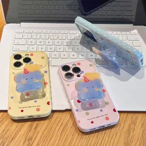 เคสโทรศัพท์กันกระแทก TPU พรีเมียมลายการ์ตูนใหม่ สำหรับ 17 Pro <span class=keywords><strong>Max</strong></span> ลายจุดสีสันสดใส พร้อมขาตั้งรูปช้างน้อย สำหรับ 16 เคสนิ่ม 14 - Product Image 2