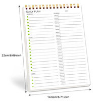 Agenda quotidien A5 transfrontalier en anglais, carnet de planification minimaliste, planificateur hebdomadaire de gestion du temps, personnalisable, Chine