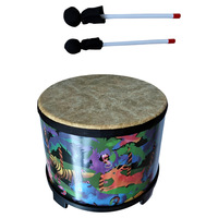 Percussion Instrument 10-inch Floor Drum for Christmas Birthday Gift Bongo Drums with 2 Mallets