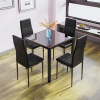 Ensemble de table à manger en verre de luxe classique et contemporain avec chaises pour la maison et la restauration