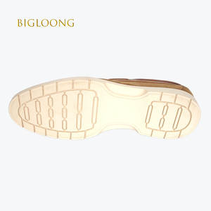 Sepatu kulit asli pria, sneaker asli sol karet, kasual kulit Suede, coklat muda, tahan air bertali untuk sehari-hari Musim Semi - Product Image 5