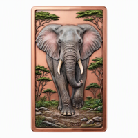 Pièces de monnaie en cuivre Éléphant 10 AVDP OUNCES Barre de cuivre pur 999 en relief 3D Faune africaine Lingot de collection Vente en gros