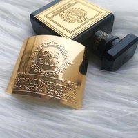 Étiquette adhésive en aluminium personnalisée, autocollant transparent imperméable avec logo et finition métallique pour flacons de parfum et rouge à lèvres