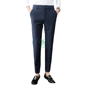 Pantaloni da <span class=keywords><strong>uomo</strong></span> alla moda Slim Fit di alta qualità pantaloni di cotone Casual <span class=keywords><strong>a</strong></span> <span class=keywords><strong>righe</strong></span> di nuovo stile britannico - Product Image 1