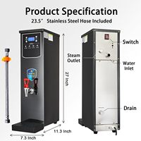 Chauffe-eau commercial Guangchun 30L en acier inoxydable, distributeur d'eau chaude à ébullition rapide, chauffage rapide, haute efficacité, 220V, intelligent et facile