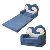 Best-seller transfrontalier : Petit canapé, fauteuil et tabouret en peluche pliable, compressé sous vide, en forme de pingouin de dessin animé câlin