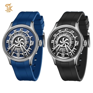 นาฬิกาจักรกลอัตโนมัติโลโก้สั่งทำพิเศษ พร้อมกระจกแซฟไฟร์ทรงโดม 3 มิติ คุณสมบัติการหมุนที่เป็นเอกลักษณ์ สายยางซิลิโคน พร้อมระบบสำรองพลังงาน - Product Image 4