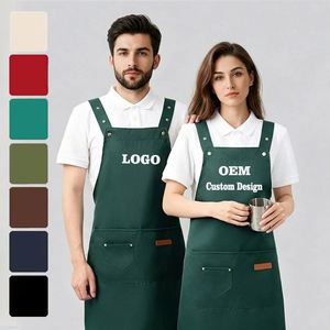 Delantal de Chef y Barman de Lona de Algodón con Logotipo Personalizado, Resistente, Ajustable, con Bolsillos Grandes, Moderno y Lavable - Product Image 1
