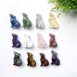 Sculptures en cristal naturel Quartz <span class=keywords><strong>loup</strong></span> pierre de sang jaune oeil de tigre améthyste animaux décoration de <span class=keywords><strong>la</strong></span> maison - Product Image 3
