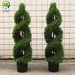 Nuevos Estilos <span class=keywords><strong>de</strong></span> Árboles Bonsái Artificiales Decorativos para Interiores/Exteriores, Planta Verde <span class=keywords><strong>de</strong></span> Plástico, Topiario <span class=keywords><strong>de</strong></span> Fibra <span class=keywords><strong>de</strong></span> Vidrio, Árbol <span class=keywords><strong>de</strong></span> <span class=keywords><strong>Buxus</strong></span> Verde en Espiral - Product Image 1