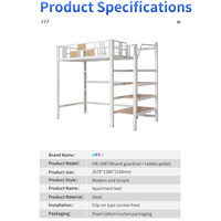Grande demande Mobilier scolaire à montage facile Lit d'appartement en acier et métal Lit mezzanine avec bureau