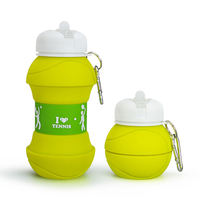 Bouteille d'eau en silicone pliable portable écologique, conception de nouveauté motivante pour les souvenirs en plein air et en magasin