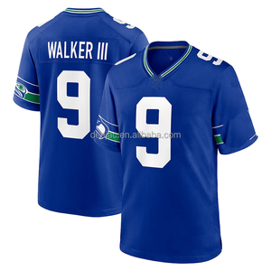 Maillots de football américain rétro cousus, porter le numéro 21 Devon Witherspoon, le numéro 9 Kenneth Walker III, le numéro 88 -<span class=keywords><strong>Barner</strong></span>, le numéro 19 Jake Bobo - Product Image 3