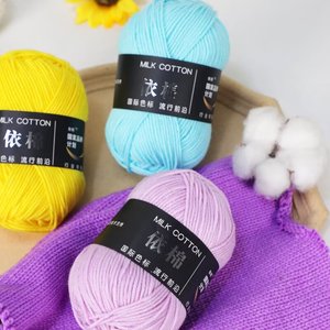 4ply Tay Đan Acrylic Chất Liệu 100% Sữa Sợi Bông Sợi Crochet Bóng Nhuộm Sợi Filament Sợi Cho Bé - Product Image 4
