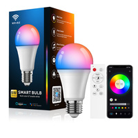 Offre Spéciale Alexa Alice Tuya Wifi Télécommande Rgb E27 Smart LED Ampoule Bluetooth Wireless App Control A19 Intelligent Light Blub