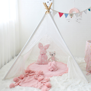En gros haute qualité blanc dentelle enfants fête <span class=keywords><strong>tipi</strong></span> <span class=keywords><strong>lit</strong></span> enfants bébé tente indienne - Product Image 1