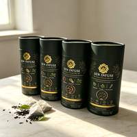 Emballage personnalisé en carton biodégradable pour thé en vrac, boîte cylindrique en papier alimentaire de qualité supérieure, sachets, tubes, boîtes pour emballages de thé