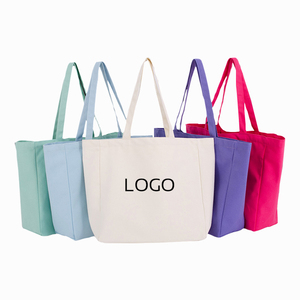 Cheap Customized Color logo Cotton Cloth Stock Recycled Cotton <strong>Canvas</strong> Shopping Bags Print Blank <strong>Tote</strong> Grocery Zipper <strong>Canvas</strong> <strong>Totes</strong> - Product Image 3