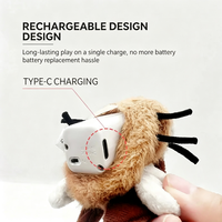 Jouet pour chat interactif intelligent avec couverture en peluche lavable, imitant un insecte automatique à ailes battantes, pour l'exercice des chatons