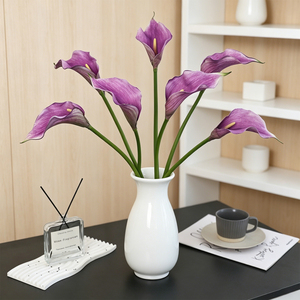 Fleurs artificielles Calla <span class=keywords><strong>Lilly</strong></span>, grand bouquet de 24,41 pouces, plantes à longues tiges, 1 pièce, pour la maison, la table à manger, les mariages, les fêtes, la décoration de jardin - Product Image 3