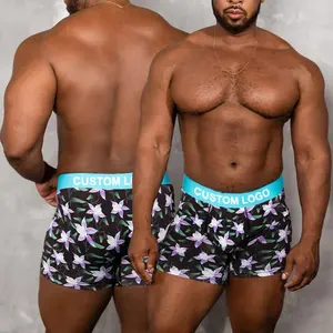 PATON manufacturer custom floral digital printing cotton mens mesh underwear sexy under wear boxer briefs trunk