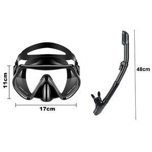 HhaoSport - Juego de máscara y snorkel para buceo, 17 cm x 11 cm, 48 cm de longitud, equipo de buceo para natación y exploración subacuática - Product Image 1