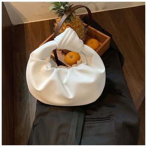 Trendy Fashion Lady Half <strong>Round</strong> <strong>Bags</strong> Cute Wrinkle Mini Handbag for Women - Product Image 2