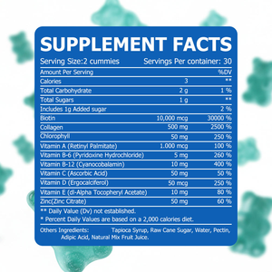 Gomitas de Biotina y Colágeno con Zinc, Suplemento Dietético para un Cabello Brillante y Grueso, Productos de Belleza de Alta Calidad - Product Image 2