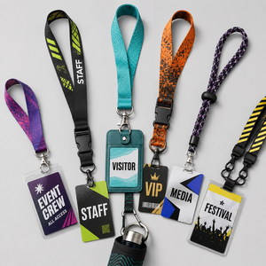 Professional Customized Size Vip Passes Id Badge Full Color Sublimation Printing Lanyards For Events - Buy Custom Pass Punch Hol - Product Image 1