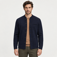 Herren Woll-Kaschmir-Mischung Strickjacke im Old Money Stil Langarm Gestrickter Mantel Business Casual Büro Reise