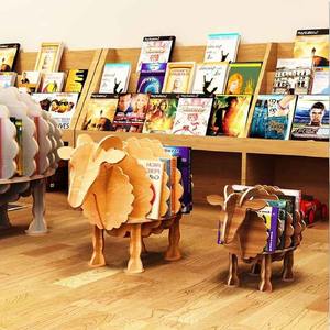 Revistero de madera marrón con forma de oveja para el hogar, sala de estar, biblioteca, taller <span class=keywords><strong>infantil</strong></span> para almacenamiento de exhibición de folletos - Product Image 5