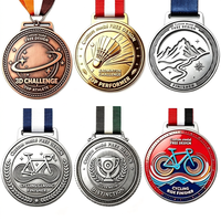 Médaille de marathon personnalisée en métal, émail 3D souple, récompense de course avec ruban, souvenir pour les participants.