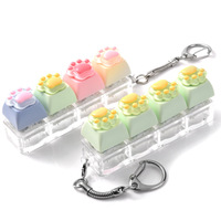 High Quality Wholesale Cute Backpack Accessories Keycap Key Chain Fidget Clicker Keychain Decompression Toy Cat's Claws Keypad