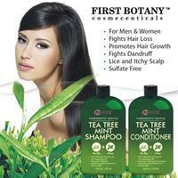 R'ENDASE Botany Tea Tree Shampooing et revitalisant à la menthe Combat la perte de cheveux, les pellicules, les démangeaisons du cuir chevelu, favorise la croissance des cheveux Sans sulfate 473ml