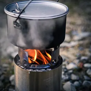 Portátil 304 aço inoxidável fogueira carvão fogueira fogão sem fumaça camping fogueira ao ar livre Tabletop Fire Pit