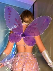 Ensembles 5 pièces Lingerie sexy transparente en résille avec mini-jupe et dos nu pour femme, tenues de club, rave, festival, fête, cosplay ailes - Product Image 4