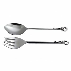 Dernière conception avec des caractéristiques uniques Ustensiles de cuisine de restaurant faits à la main Serveur à salade en acier inoxydable de haute qualité - Product Image 1