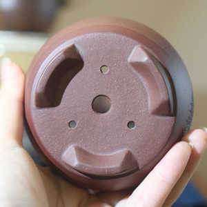 Pot à bonsaï en argile violette Changqing Zisha, sculpté à la main, rond, pour plantes succulentes et plantes à feuilles épaisses - Product Image 4