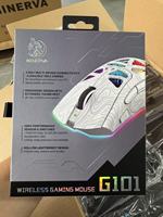 Souris de jeu ergonomique sans fil Minerva G101 RGB pour droitiers, 4 modes, 12000 dpi, 1000 Hz, 2,4 GHz, BT, rechargeable, laser
