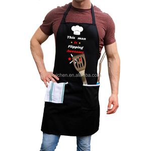 Offre Spéciale cuisine personnalisé impression tissu Logo pleine longueur bavoir femmes longs tabliers avec poches - Product Image 4