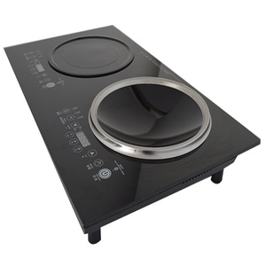 Electrodoméstico de Cocina, Placa Calefactora Eléctrica de 3500W con 2 Quemadores, Una Superficie Plana y Una Cóncava, Acero Inoxidable, Control Táctil, Vapor y Hervido - Product Image 3