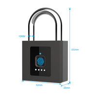 Cadenas intelligent numérique étanche à grande capacité avec contrôle d'alarme par empreinte digitale pour sac, porte, armoire – Verrou intelligent pour sac
