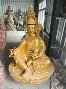 Large - Scale and Vivid Copper - Carved <strong>Statue</strong> of Guru Padmasambhava in Tibetan Buddhism for Worship - Product Image 6