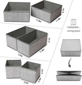 Rectangle Eco-Friendly Modern <b>6</b>-Piece Set Underwear Storage <b>Drawer</b> Organizer Clothes Non-Woven Fabric Foldable Dividers 3-6L - Product Image 4