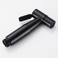 Ensemble de pulvérisateur de bidet portatif en acier inoxydable avec adaptateur en T de 7/8 po et support mural noir, accessoires de robinetterie de salle de bain